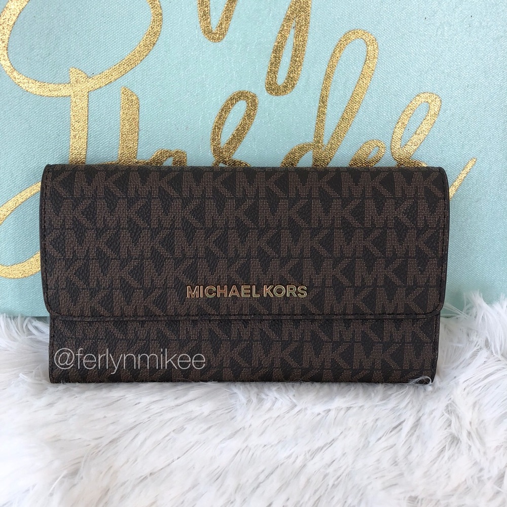 NEW Michael Kors Jet Set Travel Trifold Wallet NWT